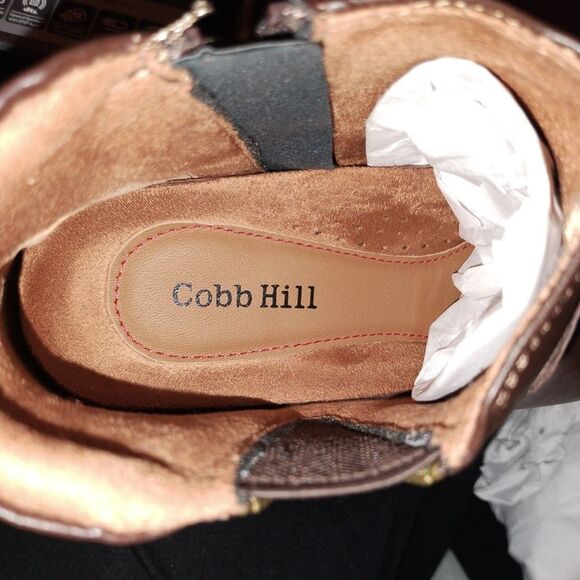 NIB Cobb Hill Crosbie Gore Ankle Boot Size 7 Leather Brown - Picture 5 of 9